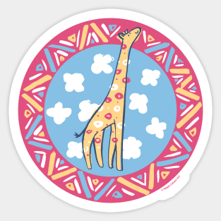 Giraffe - Jungle Friends tribal inspired design for giraffes lovers Sticker